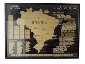 Mapa Brasil de Raspar Unlocked Vidro AR - Anti Ruptura