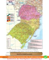Mapa Brasil Região Sul Politico Grande 120cm X 90cm - Enrolado