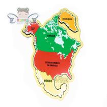 Mapa da América do Norte Quebra-Cabeça, Educativo, Países e Capitais