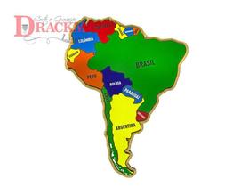 Mapa da América do Sul Quebra-Cabeça, Educativo, Países e Capitais - Drackma