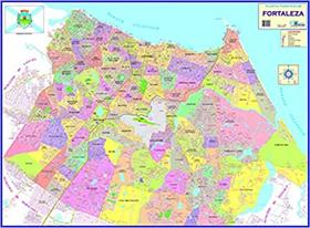 Mapa da cidade de fortaleza - planta turística - gigante: largura 117 cm x altura 89 cm - Dell