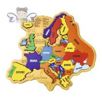 Mapa da Europa Quebra-Cabeça, Brinquedo Educativo - Thoth
