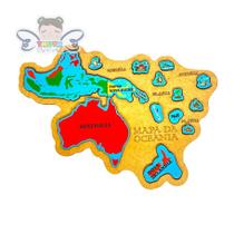 Mapa da Oceania Quebra-Cabeça, Educativo, Países e Capitais