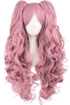 Mapa de perucas de cosplay Beauty Lolita Long Curly 70 cm com rabos de cavalo