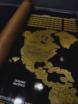 Mapa de Raspar Mundi Dourado Sem Moldura - Abs Serigrafia