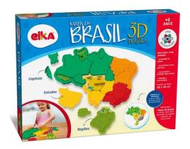 Mapa Do Brasil 3d Encaixe Colorido Aprenda E Brinque Elka