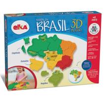 Mapa do brasil 3d plastico elka