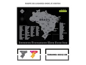 Mapa do Brasil 42x60 cm Raspadinha mapa de raspar - Forasteiros