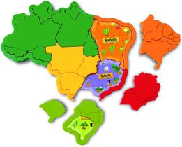 Mapa Do Brasil Capitais E Regiões Puzzle Educativo - Elka