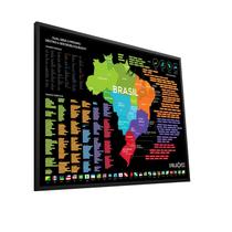 Mapa do Brasil de Raspar Unlocked Grande 100x66 cm Com moldura