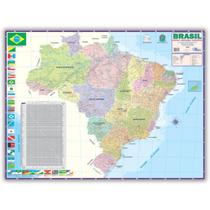 Mapa Do Brasil Dobrado 0,90 X 1,20m - Político E Rodoviário - Escolar