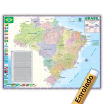 Mapa Do Brasil Enrolado 0,90 X 1,20m - Político E Rodoviário - Escolar