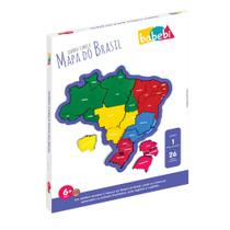 Mapa do Brasil Quebra-Cabeça Educativo Pedagógico em Madeira
