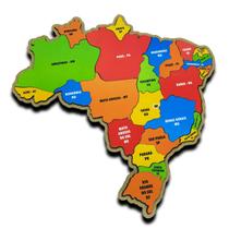 Mapa Do Brasil Quebra Cabeça Infantil Em Madeira Geografia - Maninho