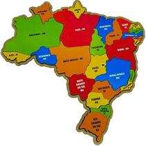 Mapa Do Brasil Quebra Cabeça Regiões Geografia Em Madeira