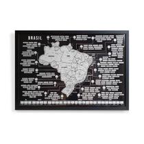 Mapa Do Brasil Raspadinha Grande Com Moldura Preta 73X50