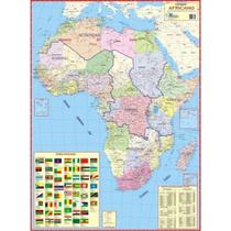 Mapa do continente africano político - gigante : largura 117 cm x altura 89 cm - MULTIMAPAS