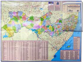 Mapa do Estado de Pernambuco Rodoviário Politico Turístico e Estatístico Multimapas Tamanho 120X90
