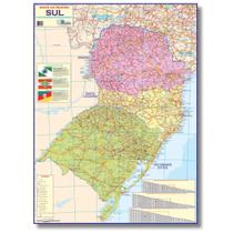 Mapa Dobrado da Região Sul - Político - Rodoviário - Turístico - Escolar - Multimapas