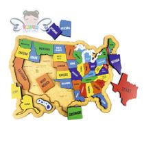 Mapa dos Estados Unidos Quebra-Cabeça, Brinquedo Educativo Mapa dos Estados Unidos Quebra-Cabeça, Brinquedo Educativo
