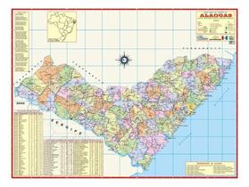 Mapa Estado Alagoas Político Escolar Turístico Geográfico Dobrado