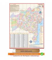 Mapa Estado Da Bahia Atualizado 120 x 90 cm - Enrolado em Tubo Postal