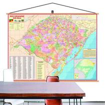 Mapa Estado Rio Grande Do Sul Banner Moldura Laminado 120x90