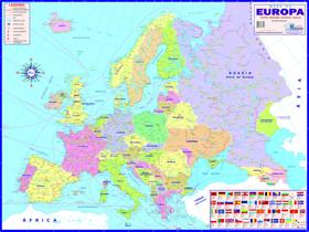 Mapa Europa Politico Escolar 120x 90cm