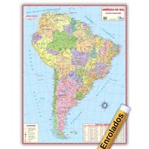Mapa Geo Político Da América Do Sul - Enrolado - Geográfico Mapa Geo Político Da América Do Sul - Enrolado - Geográfico