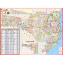 Mapa Geo Político Rodoviário Do Estado De Santa Catarina - 120 x 90 cm - SPMIX