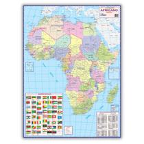 Mapa Geográfico Escolar - Continente Africano - Dobrado 120 x 90 cm Mapa Geográfico Escolar - Continente Africano - Dobrado 120 x 90 cm