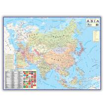 Mapa Gigante Da Ásia - Dobrado 120 x 90 cm - Politico Continente Geográfico