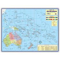 Mapa Gigante - Mapa Da Oceania - Dobrado 120 x 90 cm - Escolar