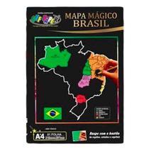 Mapa Mágico Brasil A4 1 Folha Com Bastão - OFF PAPER