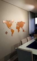 Mapa Mundi Decorativo Pins Viagens Lindo Gigante 2,3m 6mm - TALHARTE