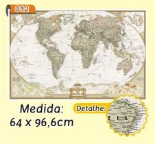 Mapa Mundi em Painel de Lona - Modelo 12