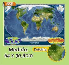 Mapa Mundi em Painel de Lona - Modelo 3