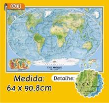 Mapa Mundi em Painel de Lona - Modelo 4