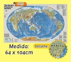 Mapa Mundi em Painel de Lona - Modelo 5