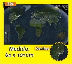 Mapa Mundi em Painel de Lona - Modelo 6