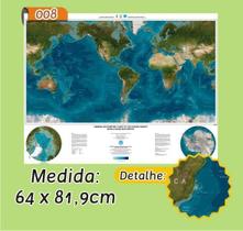 Mapa Mundi em Painel de Lona - Modelo 8