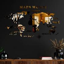 Mapa Mundi Espelhado Dourado Mapa Mundi Espelhado Dourado