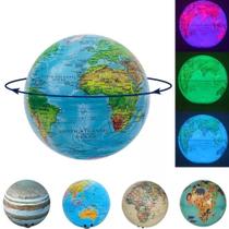 Mapa mundi led giratório automático globo terrestre infantil luminária