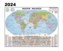 Mapa Mundi Mundo Politico Escolar - 120 cm X 90 cm Edição Atualizada