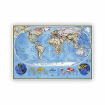Mapa Mundi Parede Painel Lona 01