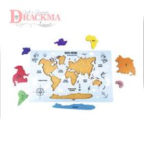 Mapa mundi Quebra-Cabeça, Brinquedo Educativo, pedagógico.