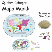 Mapa Mundi Quebra cabeça Pedagógico Educacional GRANDE 58x40