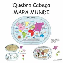 Mapa Mundi Quebra cabeça Pedagógico Educacional PEQUENO Mapa Mundi Quebra cabeça Pedagógico Educacional PEQUENO