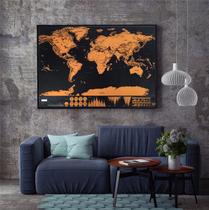 Mapa Mundi Raspar Viagens Raspadinha Scratch Map 80x60cm Quadro Presente - AB MIDIA