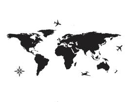 Mapa mundo 150cm Decorativo Em relevo Madeira Com Separação dos Países - Idealizze DECOR